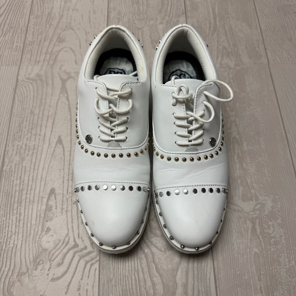 G/FORE Women’s Gallivanter Golf Shoes Size 8 White Studded Leather Spikeless